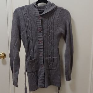 Gray knitted sweater